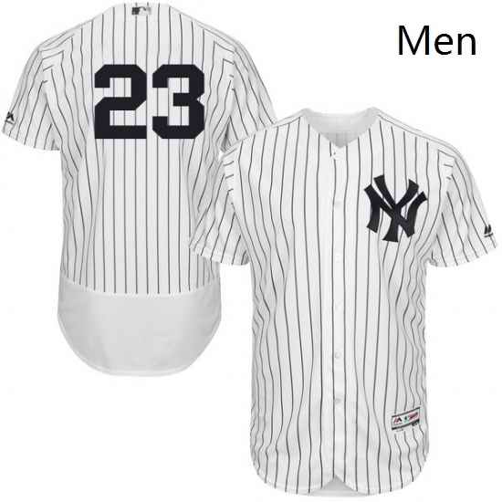 Mens Majestic New York Yankees 23 Don Mattingly White Home Flex Base Authentic Collection MLB Jersey